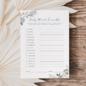 Soft Blue Floral Baby Word Scramble Card Einladung