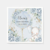 Soft Blue Floral Ballon Elephant Boy Baby Dusche Serviette (Vorderseite)