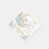 Soft Blue Floral Bunny Rabbit Baby Boy Shower Serviette (Ecke)