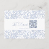 Soft Blue Floral Chinoiserie Details QR code Begleitkarte (Rückseite)