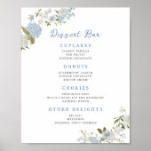 Soft Blue Floral Dessert Bar Poster (Vorne)