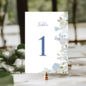 Soft Blue Floral Handschriftlich Tischnummer