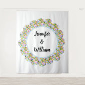Soft Blue Floral Romantic Wedding Background Wandteppich (Vorderseite)
