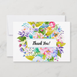 Soft Blue Floral Romantic Wedding Vielen Dank Dankeskarte