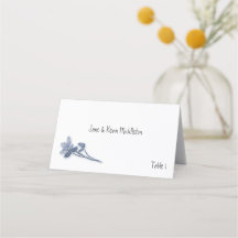 Soft Blue Floral Wedding Platzkarte