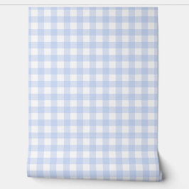 Soft Blue Gingham Check Wallpaper Tapete