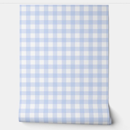 Soft Blue Gingham Check Wallpaper Tapete (Abrollen)