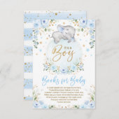 Soft Blue Gold Elephant Books for Baby Books Begleitkarte (Vorne/Hinten)