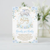 Soft Blue Gold Elephant Books for Baby Books Begleitkarte (Stehend Vorderseite)