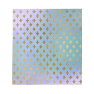 Soft Blue Golden Rhombus Hell Details Elegant Notizblock