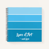 Soft Blue Gradient Zeichnend Notebook Notizblock (Vorderseite)