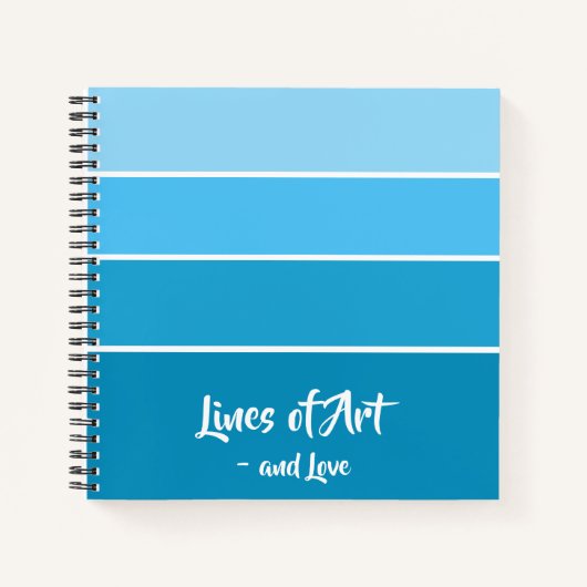 Soft Blue Gradient Zeichnend Notebook Notizblock (Vorderseite)