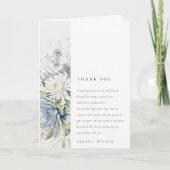 Soft Blue Green Succulent Floral Botanical Wedding Dankeskarte (Vorderseite)