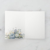 Soft Blue Green Succulent Floral Botanical Wedding Dankeskarte (Innenseite)