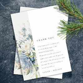 Soft Blue Green Succulent Floral Botanical Wedding Dankeskarte