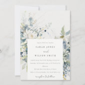 Soft Blue Green Succulent Floral Botanical Wedding Einladung (Vorderseite)
