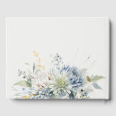 Soft Blue Green Succulent Floral Botanical Wedding Gästebuch (Rückseite)