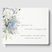 Soft Blue Green Succulent Floral Botanical Wedding Gästebuch (Vorderseite)