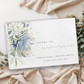 Soft Blue Green Succulent Floral Botanical Wedding Gästebuch