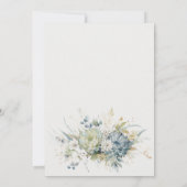 Soft Blue Green Succulent Floral Botanical Wedding Save The Date (Rückseite)