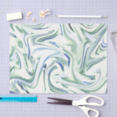 'Soft Blue Green Watercolor Swirl' Abstrakt Seidenpapier (Handwerk)