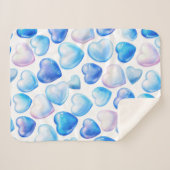Soft Blue Heart Sherpa Blanket (klein) Sherpadecke (Vorderseite (Horizontal))