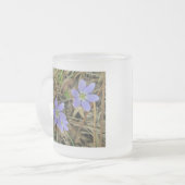 Soft Blue Hepatica Wildblume Serie Mattglastasse (Vorderseite Links)