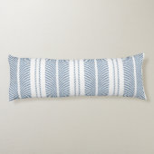 Soft Blue Herringbone Fern Striped Pattern Seitenschläferkissen (Rückseite)