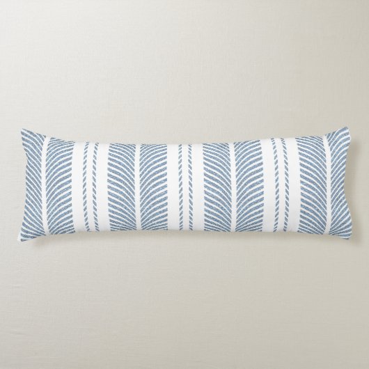 Soft Blue Herringbone Fern Striped Pattern Seitenschläferkissen (Vorderseite)