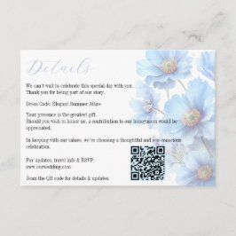 Soft Blue Himalayan Poppy Flower Garden Wedding Begleitkarte