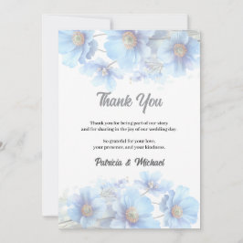 Soft Blue Himalayan Poppy Flower Garden Wedding Dankeskarte