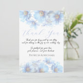 Soft Blue Himalayan Poppy Flower Garden Wedding  Dankeskarte (Stehend Vorderseite)