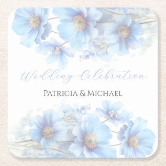 Soft Blue Himalayan Poppy Flower Garden Wedding  Rechteckiger Pappuntersetzer