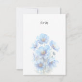 Soft Blue Himalayan Poppy Flower Garden Wedding RSVP Karte (Rückseite)