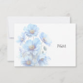 Soft Blue Himalayan Poppy Flower Garden Wedding  RSVP Karte (Rückseite)