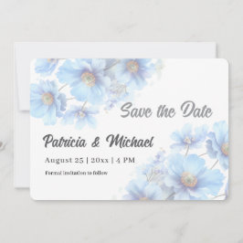 Soft Blue Himalayan Poppy Flower Garden Wedding Save The Date