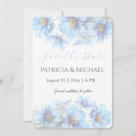 Soft Blue Himalayan Poppy Flower Garden Wedding Save The Date