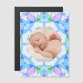 Soft Blue Hübsch Pastels Custom Foto Mother Day Magnetkarte (Vorne/Hinten)