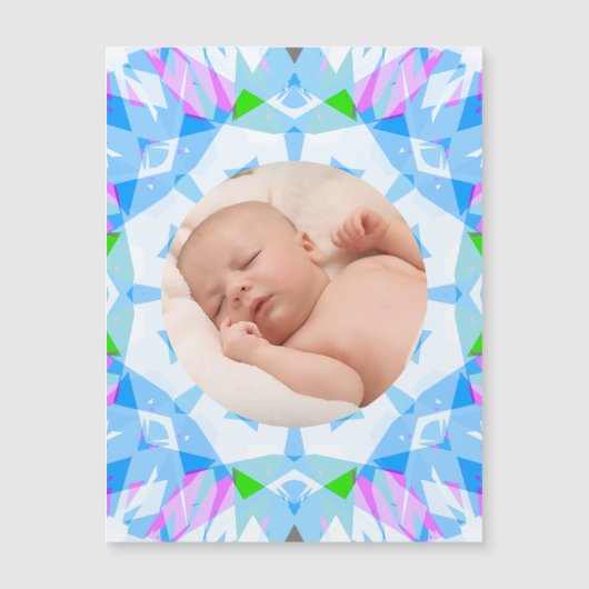 Soft Blue Hübsch Pastels Custom Foto Mother Day Magnetkarte (Vorderseite)