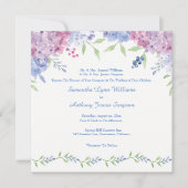 Soft Blue Hydrangea Blume Hochzeit Einladung (Vorderseite)