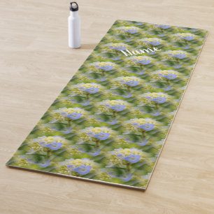 Soft Blue Hydrangea Blume Natur Personalisiert Yogamatte