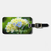 Soft Blue Hydrangea Blume Personalisiert Gepäckanhänger (Vorderseite horizontal)