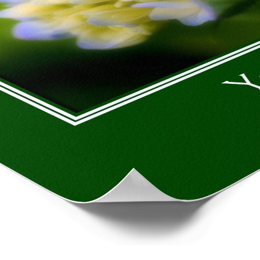 Soft Blue Hydrangea Blume Personalisiert Poster (Ecke)