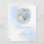 Soft Blue Hydrangea Eucalyptus thank you card Dankeskarte (Vorderseite)