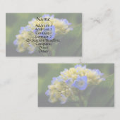 Soft Blue Hydrangea Floral Business Card Visitenkarte (Vorne/Hinten)