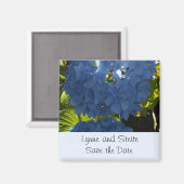 Soft Blue Hydrangea Save the Date Magnet (Vorderseite/Rückseite)