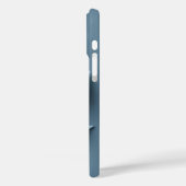 Soft Blue Leaf Muster iPhone Case (Rückseite / Links)