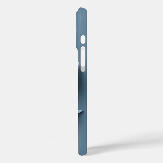 Soft Blue Leaf Muster iPhone Case (Rückseite / Links)