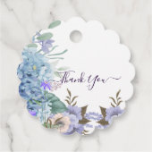 Soft Blue Little Blume Bud Hydrangea Babydusche Geschenkanhänger (Rückseite)