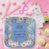 Soft Blue Little Blume Bud Hydrangea Babydusche Pappteller (Party)